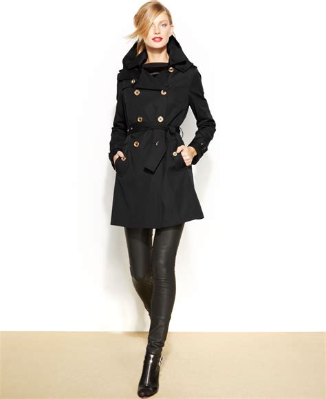 michael kors trench coat m7225 petite black|michael michael kors petite short trench coat .